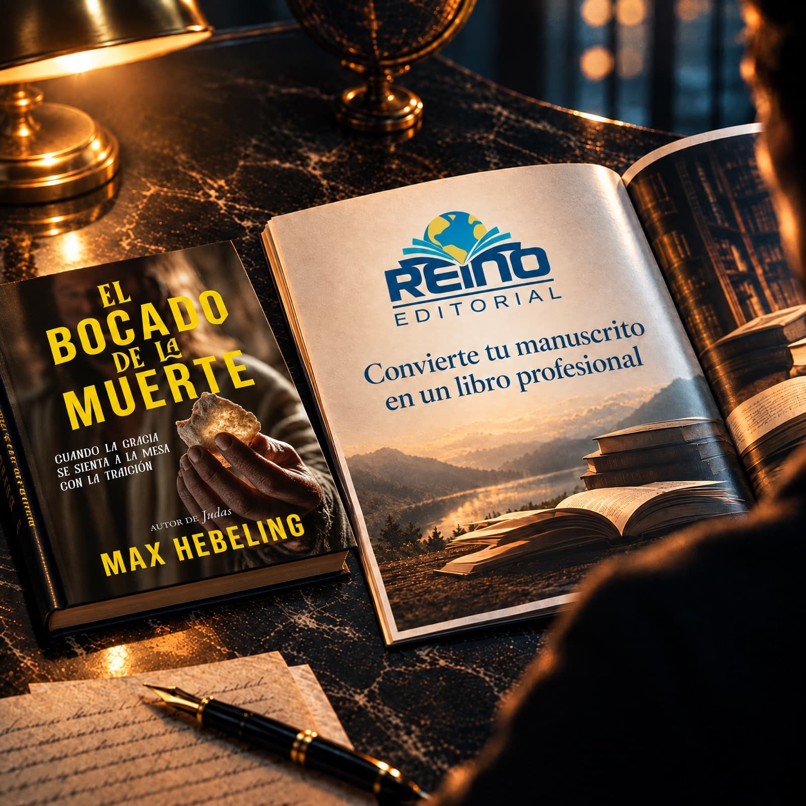 Aviso de Reino Editorial en una revista junto al libro El Bocado de la muerte